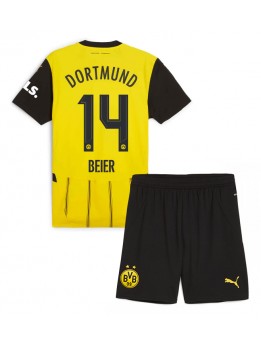 Borussia Dortmund Maximilian Beier #14 Dječji Domaci Dres kompleti 2024-25 Kratak Rukavima (+ kratke hlače)